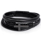 Personalised Men's Cross Leather Bracelet with message card