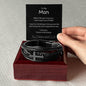 Personalised Men's Cross Leather Bracelet with message card