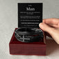 Personalised Men's Cross Leather Bracelet with message card