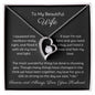 Dazzling Forever Love Necklace and heartfelt message card. This necklace features a stunning 6.5mm CZ crystal surrounded by a polished heart pendant embellished with smaller crystals. 14k white gold finish with adjustable chain length: 18" - 22" (45.72cm - 55.88cm)