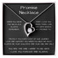 Promise Heart Shape Pendant Necklace 14k white gold finish or 18k yellow gold finish 6.5mm round cut cubic zirconia stone with a heartfelt promise message