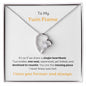To My Twin Flame Forever Love Heart Necklace with a beautiful heartfelt message. 14k or 18k Gold finish.