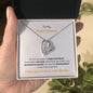 To My Twin Flame Forever Love Heart Necklace with a beautiful heartfelt message. 14k or 18k Gold finish.