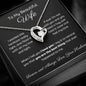 Beautiful Wife Heart Shape Pendant Necklace 14k white gold finish or 18k yellow gold finish 6.5mm round cut cubic zirconia stone with a heartfelt message