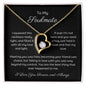 To My Soulmate Heart Shape Pendant Necklace 14k white gold finish or 18k yellow gold finish 6.5mm round cut cubic zirconia stone with a heartfelt soulmate message