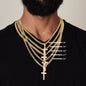 Engraved 18k Gold Cross Necklace On 18k Cuban Chain. To My Son for a Birthday, Graduation or Special Occasion Gift.