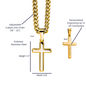 Engraved 18k Finish Gold Cross Necklace On Cuban Chain. Message card reads, Keep the Faith, See the Invisible, Believe the Unbelievable, And receive the Impossible.