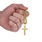 Engraved 18k Gold Cross Necklace On 18k Cuban Chain. To My Son for a Birthday, Graduation or Special Occasion Gift.