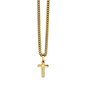 Engraved 18k Finish Gold Cross Necklace On Cuban Chain. Message card reads, Keep the Faith, See the Invisible, Believe the Unbelievable, And receive the Impossible.
