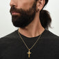 Engraved 18k Gold Cross Necklace on an 18k Snake Chain. My Boyfriend Birthday, Graduation or Special Occasion Gift.