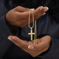 Engraved 18k Gold Cross Necklace on an 18k Snake Chain. My Boyfriend Birthday, Graduation or Special Occasion Gift.