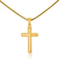 Engraved Personalised Cross Necklace Finished in 18k Gold. A timeless pendant necklace and heartfelt message card is designed as a meaningful gift for sons. Message card reads Never forget I love you. Whatever you do, wherever you go, I will always be right beside you.