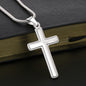 Stunning artisan-crafted Stainless Steel Cross Necklace with Gift box and Message. Strength, Courage, Grace. A reminder that you are resilient, worthy and loved. Adjustable snake chain (18" - 22") and attaches with an easy to use lobster clasp.