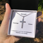 Stunning artisan-crafted Stainless Steel Cross Necklace with Gift box and Message. Strength, Courage, Grace. A reminder that you are resilient, worthy and loved. Adjustable snake chain (18" - 22") and attaches with an easy to use lobster clasp.