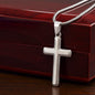 Stunning artisan-crafted Stainless Steel Cross Necklace with Gift box and Message. Strength, Courage, Grace. A reminder that you are resilient, worthy and loved. Adjustable snake chain (18" - 22") and attaches with an easy to use lobster clasp.