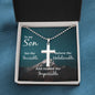 To My Son Cross Necklace with Ball Chain.