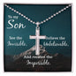 To My Son Cross Necklace with Ball Chain.