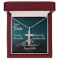 To My Son Cross Necklace with Ball Chain.