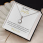 14k White Gold Daughter Pendant Necklace with Cubic Zirconia Crystal Center