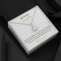 14k White Gold Daughter Pendant Necklace with Cubic Zirconia Crystal Center