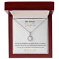 14k White Gold Daughter Pendant Necklace with Cubic Zirconia Crystal Center
