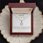 14k White Gold Daughter Pendant Necklace with Cubic Zirconia Crystal Center