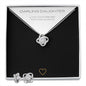 14k Daughter Love Knot Earring & Necklace Cubic Zirconia Set