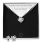 14k Daughter Love Knot Earring & Necklace Cubic Zirconia Set