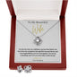 14k white gold finish Pendant necklace earring set for wife with round cut cubic zirconia crystals