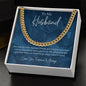 My Husband Cuban Link Chain Necklace Stainless Steel or 14k Gold Finish and heartfelt message card