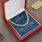 My Husband Cuban Link Chain Necklace Stainless Steel or 14k Gold Finish and heartfelt message card