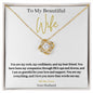 14k white gold or 18k yellow gold finish wife pendant necklace with cubic zirconia crystals