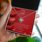 To My Wife Love Knot Necklace features a beautiful pendant embellished with premium cubic zirconia crystals. 14k white gold over stainless steel or 18k yellow gold over stainless steel with a heartfelt message card.