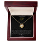 14k white gold finish pendant necklace or 18k yellow gold finish with 6mm cubic zirconia stone with message card for wife