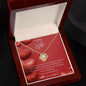 To My Wife Love Knot Necklace features a beautiful pendant embellished with premium cubic zirconia crystals. 14k white gold over stainless steel or 18k yellow gold over stainless steel with a heartfelt message card.