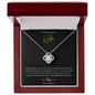 14k white gold finish pendant necklace or 18k yellow gold finish with 6mm cubic zirconia stone with message card for wife