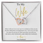 Two heart pendants necklace for wife embellished with CZ crystals High quality polished surgical steel and rose gold finish or 18k yellow gold finish