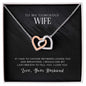 To My Gorgeous Wife Interlocking Hearts necklace