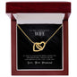 To My Gorgeous Wife Interlocking Hearts necklace