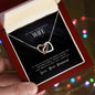 To My Gorgeous Wife Interlocking Hearts necklace