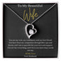 14k white gold finish or 18k yellow gold with cubic zirconia stone Wife Necklace