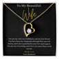 14k white gold finish or 18k yellow gold with cubic zirconia stone Wife Necklace