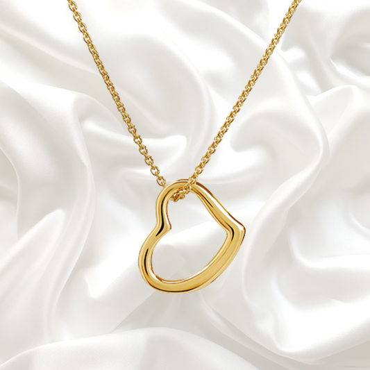 Gold Heart Necklace crafted in 925 solid sterling silver an dipped in 18k yellow gold for added luxury.