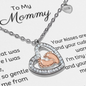 Baby feet heart necklace keepsake message gift for new mom. 