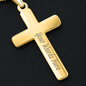 Engraved 18k Gold Cross Necklace On 18k Cuban Chain. To My Boyfriend for a Birthday or Special Occasion Gift.