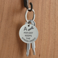Engraved keychain screwdriver for your guy or gal with flathead and Philips. Message reads A screw per day keeps your stress away. Add your own engraved message on the back. Colour Black or Silver.