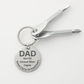 Engraved  keychain screwdriver for DAD with flathead and Philips. Message reads DAD not all heroes wear capes, some carry screwdrivers. Add your own engraved message on the back. Colour Black or Silver.