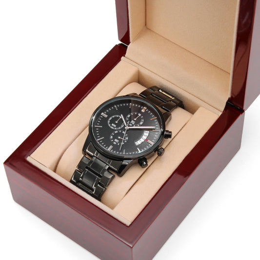 Engraved Men's Watch Groom Wedding Day Gift, Best Man Groomsman Gift, Birthday for Son, Dad for Fathers Day Anniversary for Men, Graduation