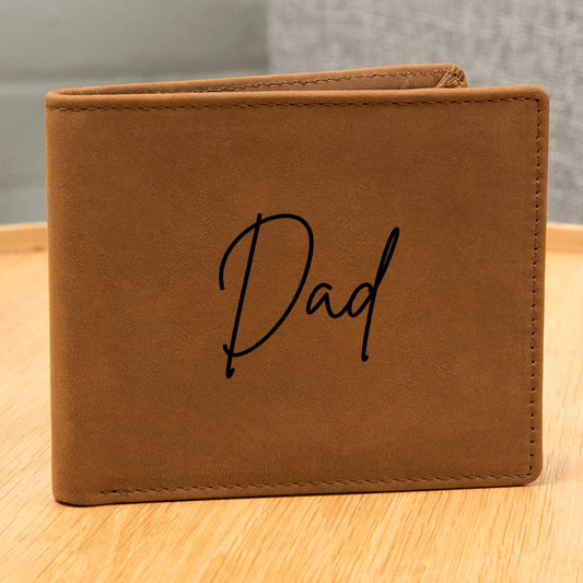 Personalised Graphic Leather Wallet "Dad"