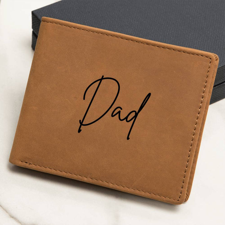Personalised Graphic Leather Wallet "Dad"